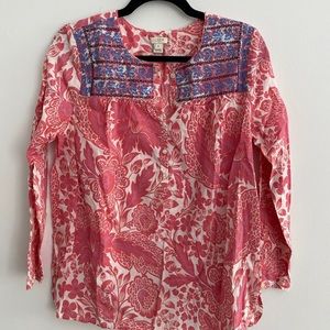 J. Crew - Floral Popover Tunic with embroidery